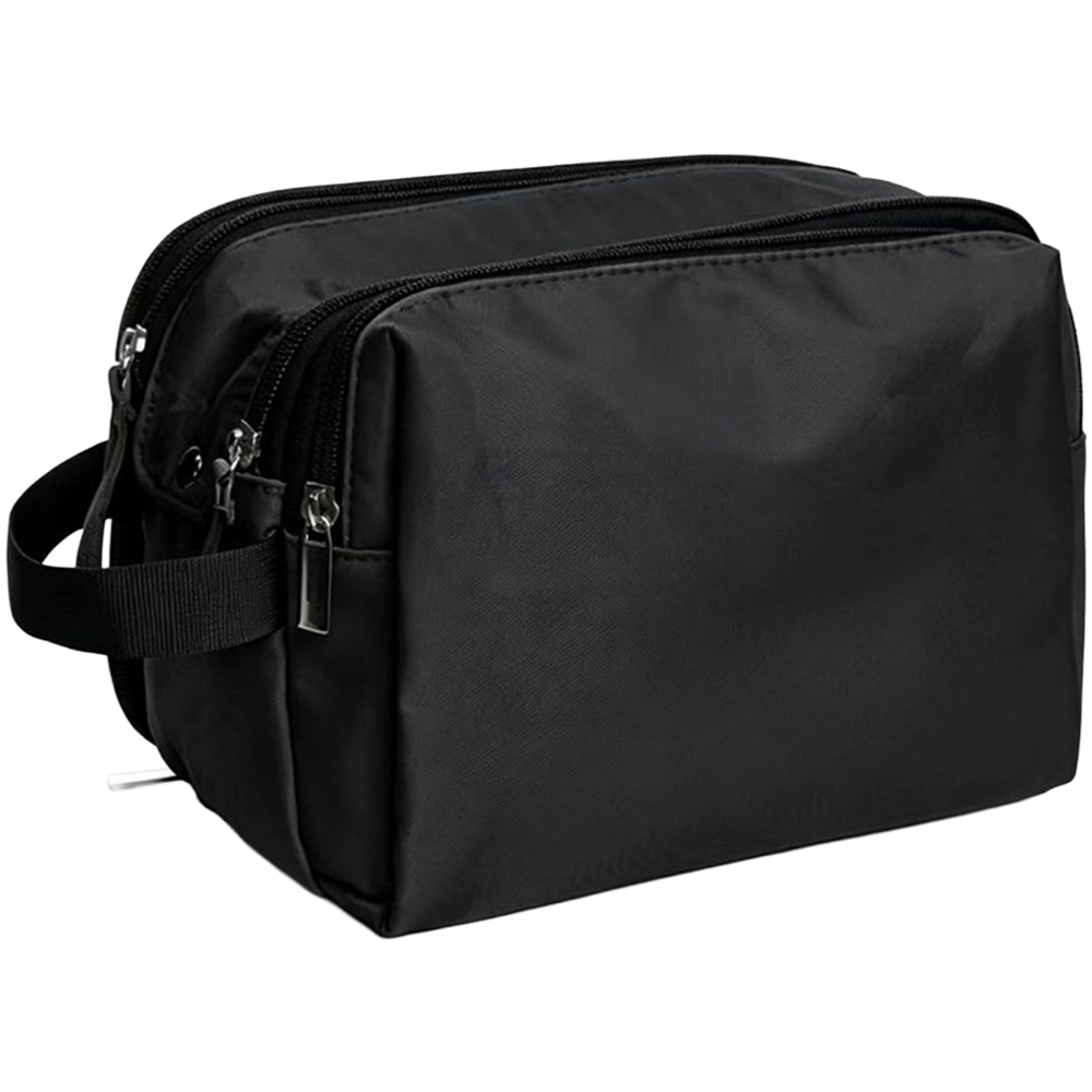 ATEK Black Large Travel Wash Bag with Wet Pocket Image 1