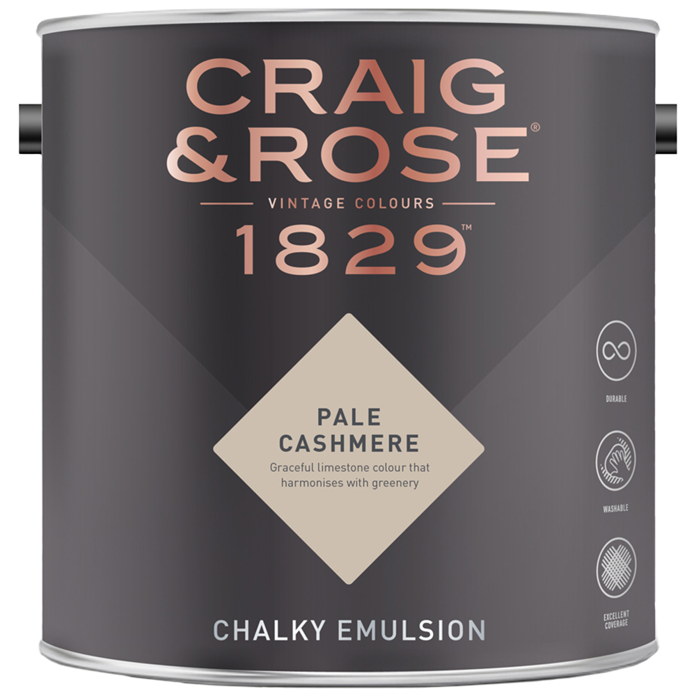 Craig & Rose Walls and Ceilings Pale Cashmere Chalky Matt Emulsion Paint 2.5L Image 2