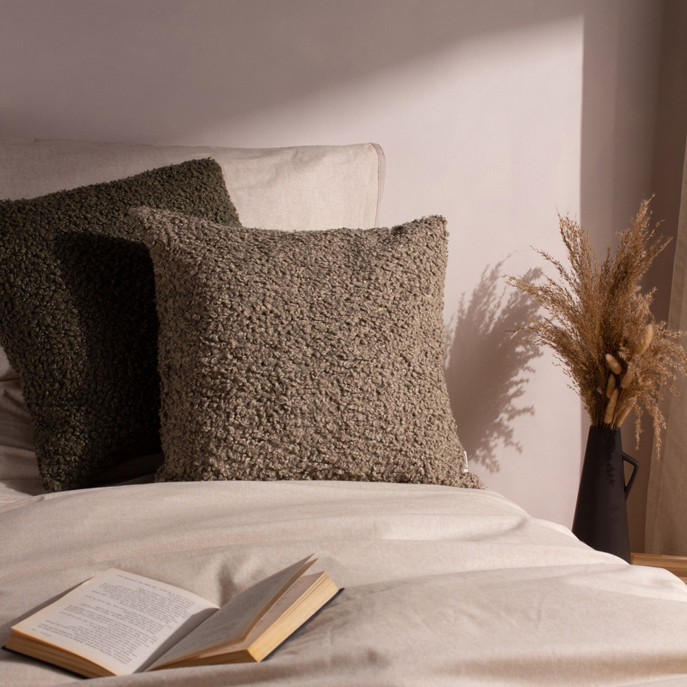 Yard Cabu Taupe Chunky Boucle Cushion Image 2