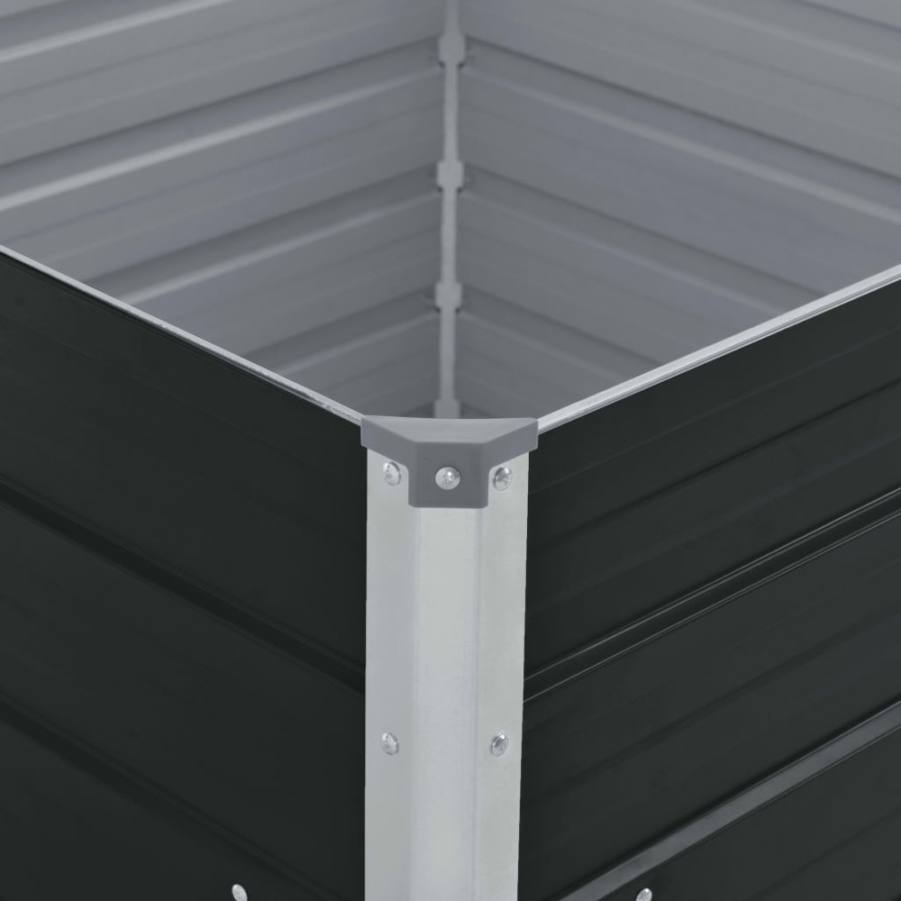 vidaXL Brown Galvanised Steel Raised Garden Bed 45 x 100 x 100cm Image 4