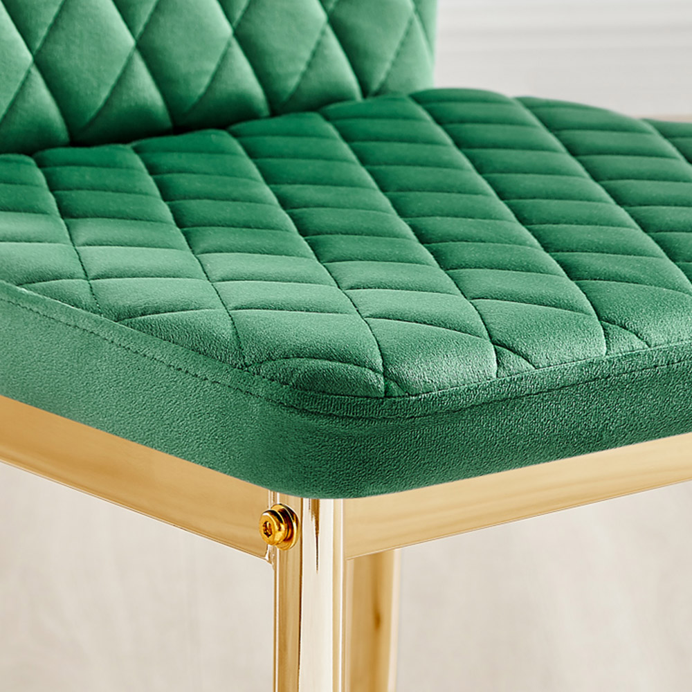 Furniturebox Copeland Valera Marble Effect 4 Seater Dining Set White Green and Gold Image 9