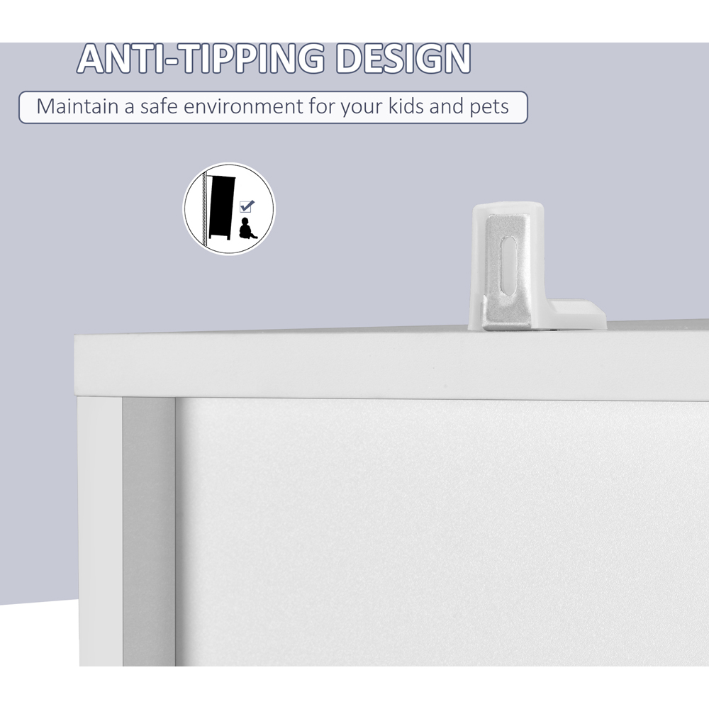 Portland 2 Door 2 Shelf White Mirrored Tall Bathroom Cabinet Image 8