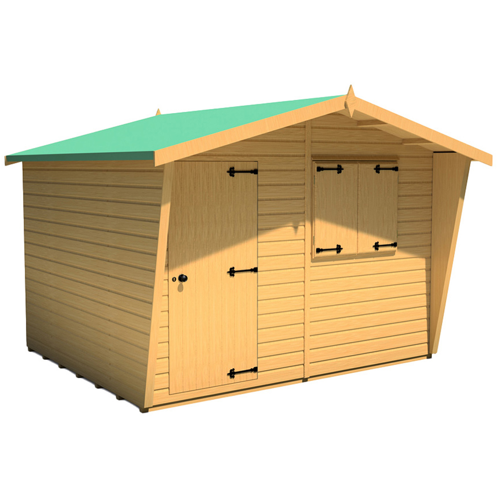 Shire 10 x 8ft Shiplap Style D Security Cabin Apex Garden Shed Image 1