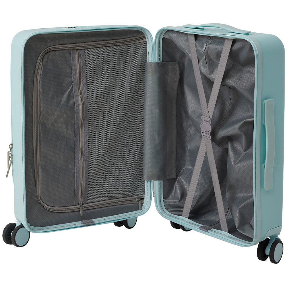 H&O Direct 20 inch Blue Carry On Front Open Luggage Suitcase Image 3