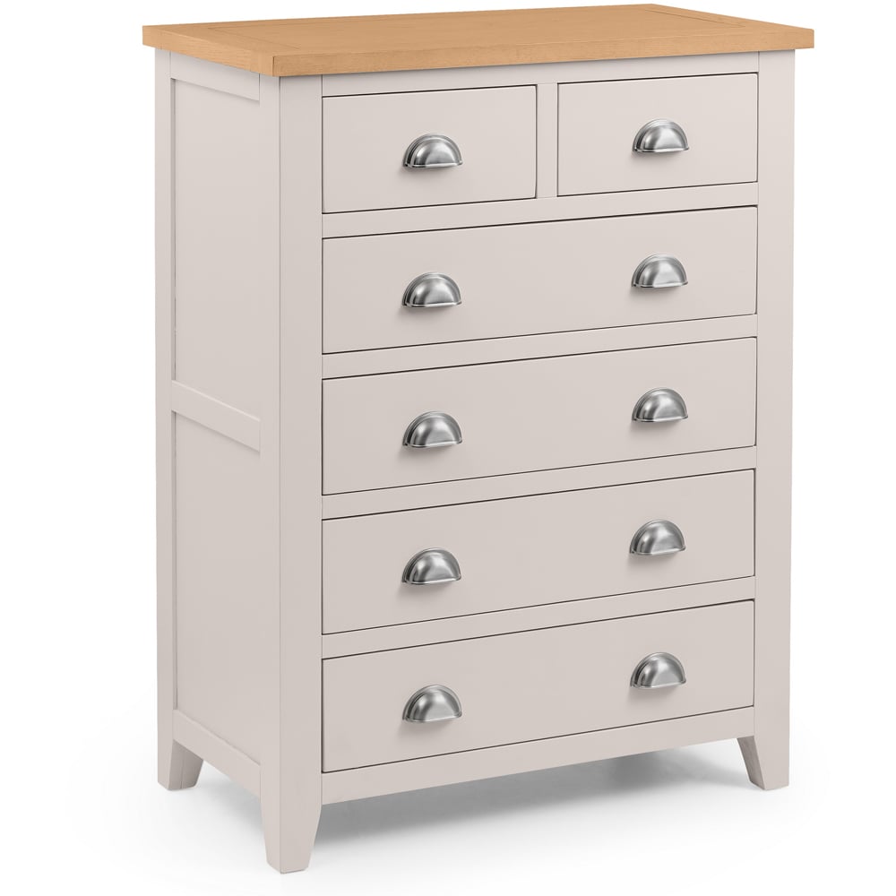 Julian Bowen Richmond 6 Drawer Grey and Oak Chest of Drawers Image 2