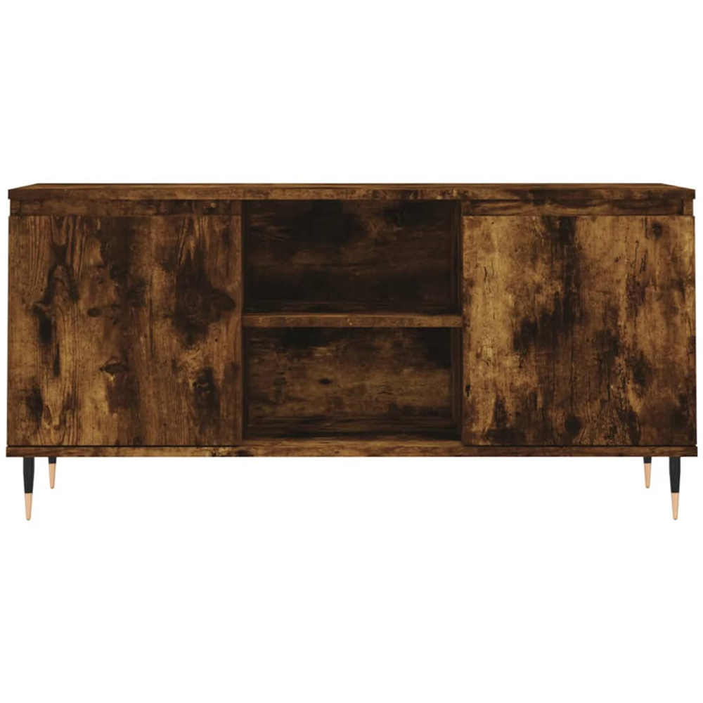 vidaXL 2 Door 2 Shelf Smoked Oak TV Cabinet Image 5