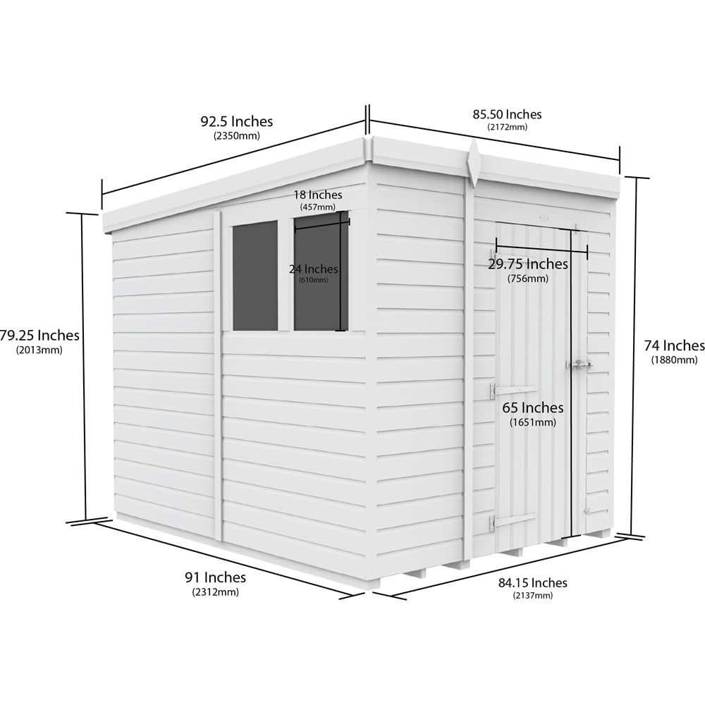 DIY Sheds 7 x 8ft Tongue and Groove Timber Pent Security Garden Shed Image 9