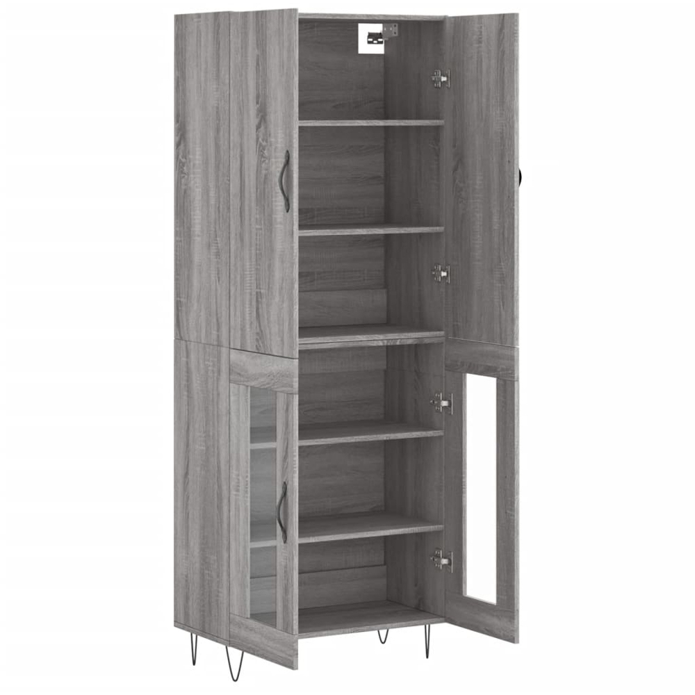 vidaXL 4 Door Grey Sonoma Highboard Image 4