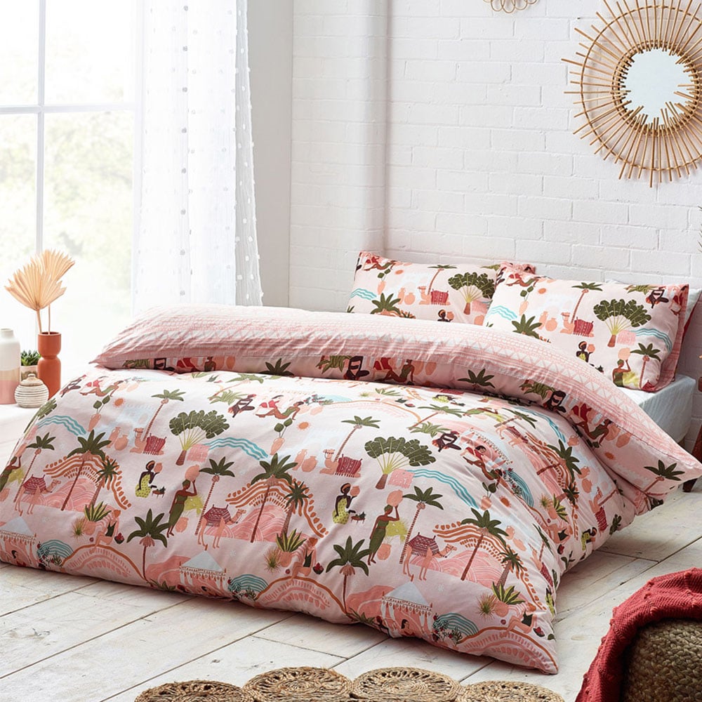 furn. Nalani Super King Size Sand Duvet Cover Set Image 1
