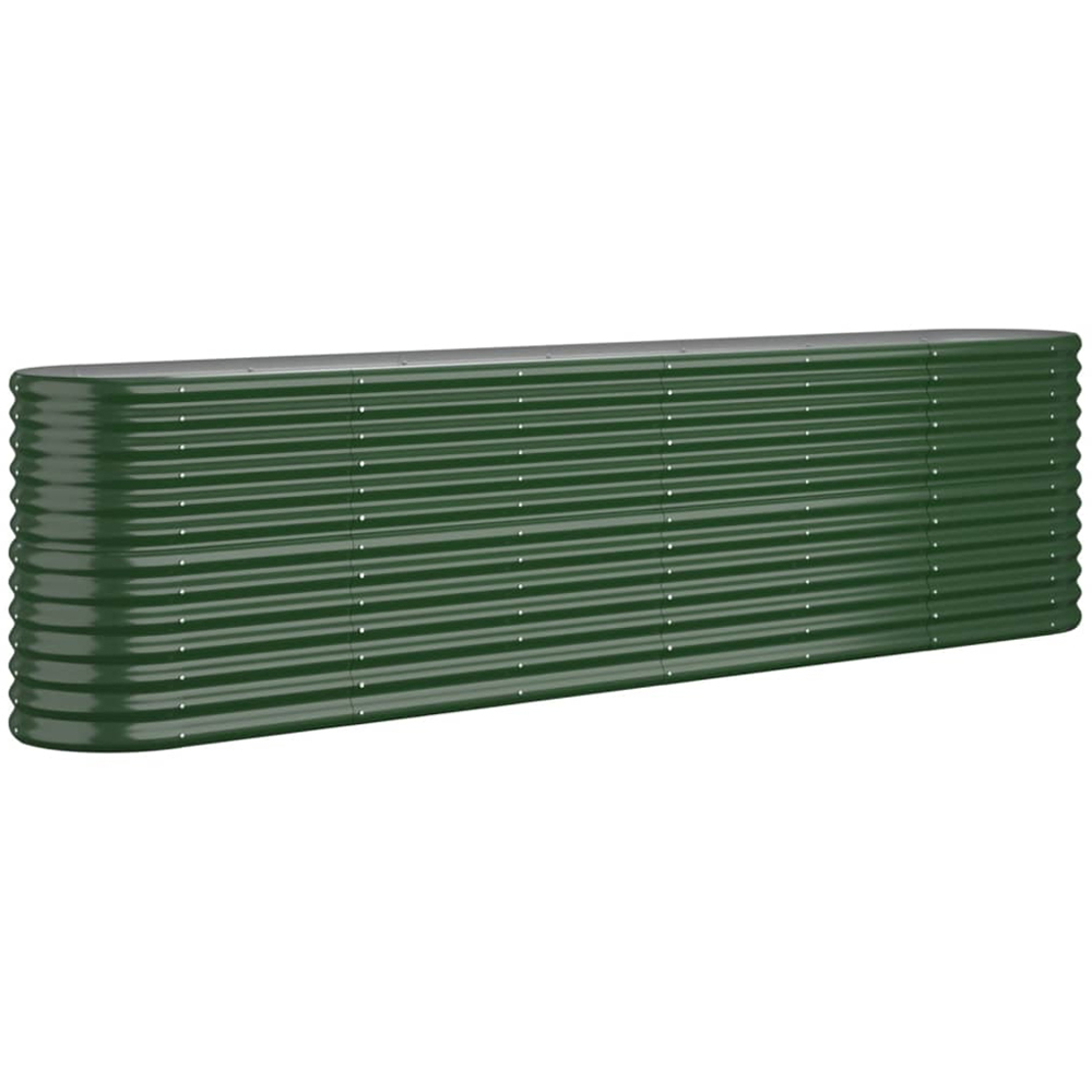 vidaXL Green Galvanised Steel Rectangular Garden Raised Bed 260 x 40 x 68cm Image 1