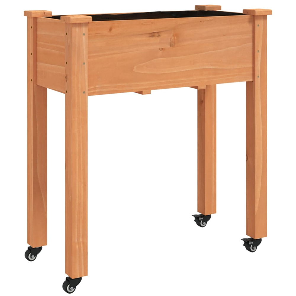 vidaXL Brown Fir Wood Garden Planter with Liner 80 x 37 x 71cm Image 1