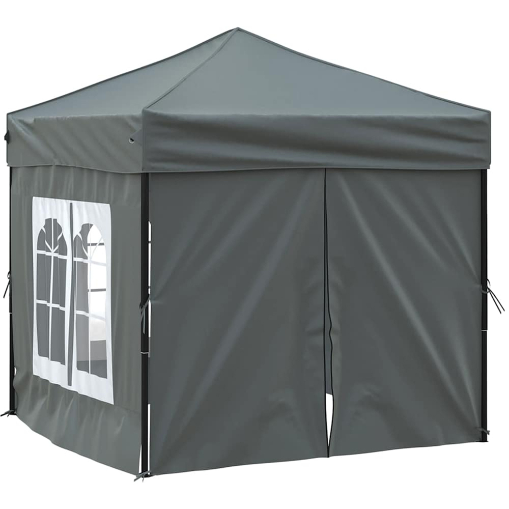 vidaXL 2 x 2m Anthracite Foldable Party Tent with Sidewalls Image 4