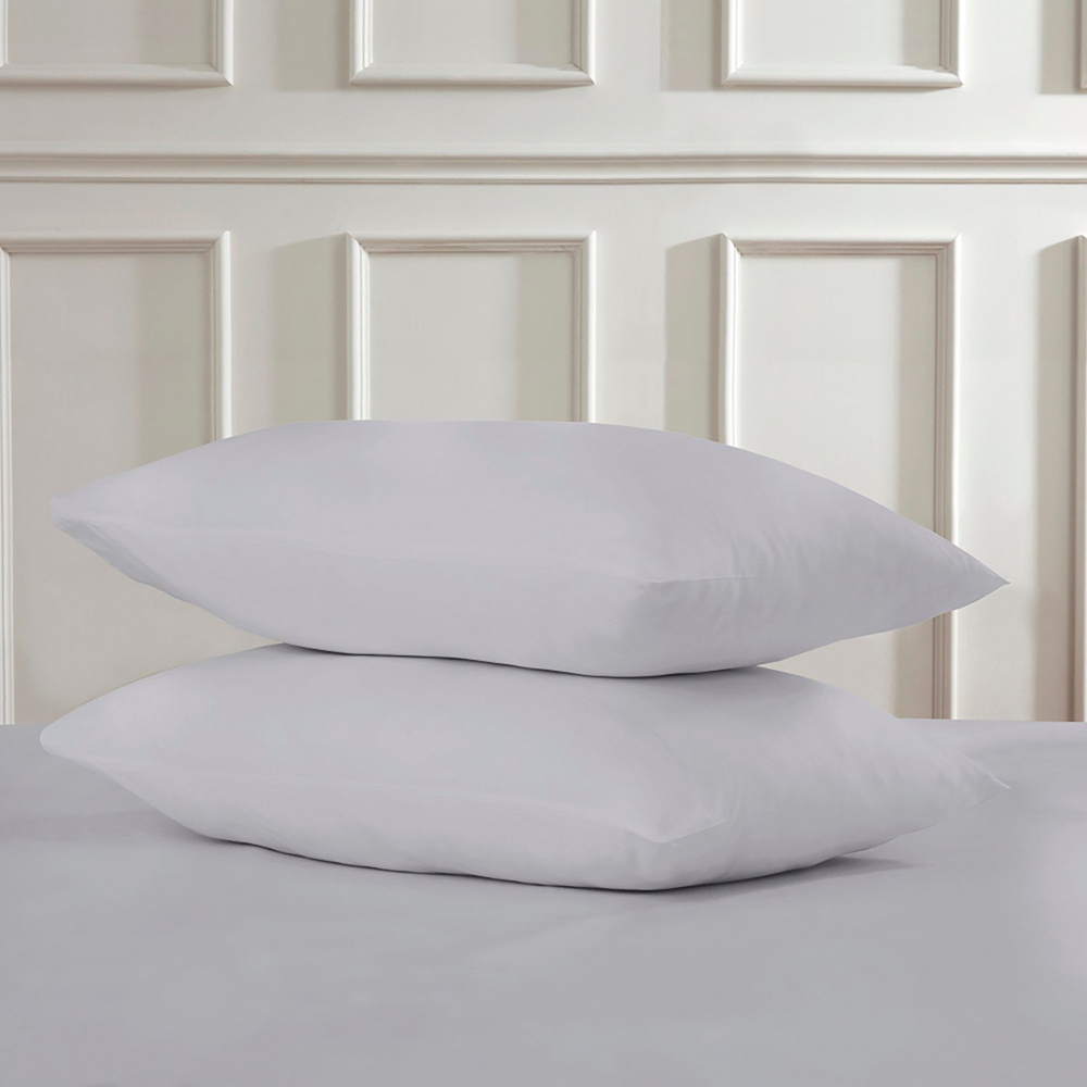 Polycotton Housewife Pillowcases - Silver Image 2