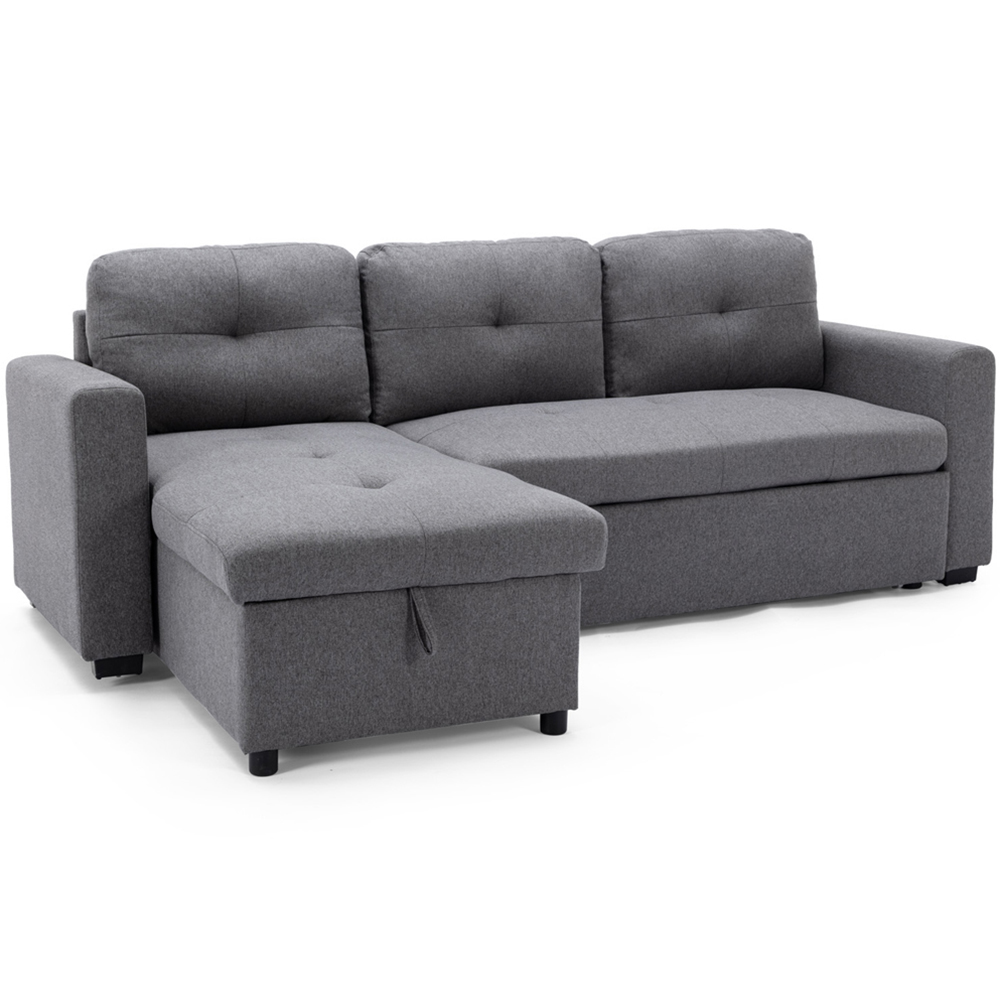 Furniture Online Newport 3 Seater Grey Corner Sofa Bed with Storage Image 2