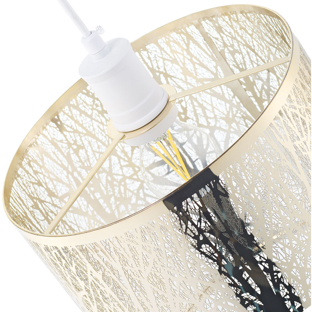 Happy Homewares Brushed Gold Metal Forest Pendant Shade Image 4