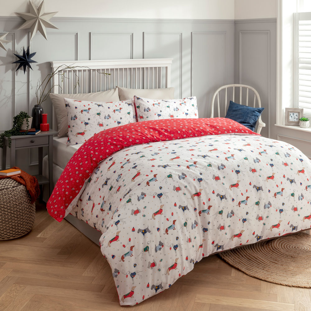 Smart Living King Size Christmas Jumper Dogs Duvet Set Image 3