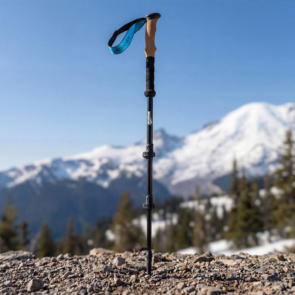 Mountview 2 Piece Black Carbon Fibre Lightweight Trekking Pole Image 2