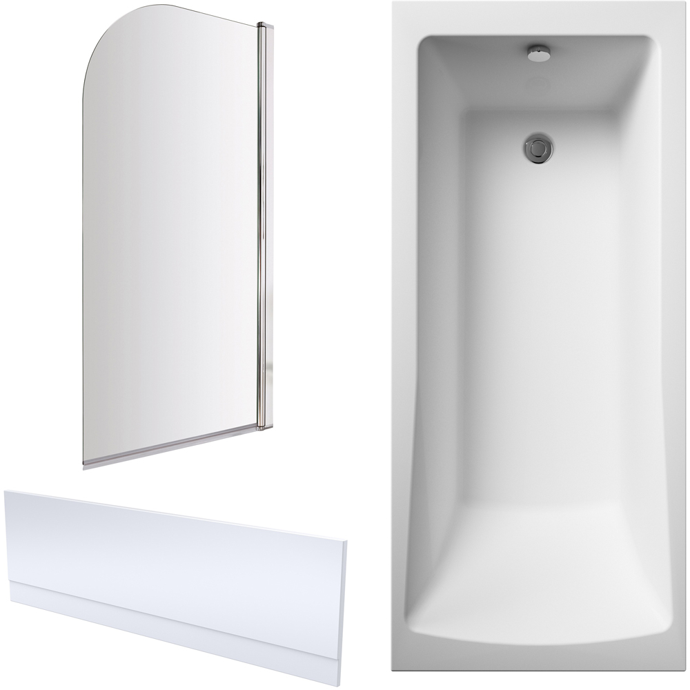 nuie 1700 x 700mm Standard Bath with Panel and Screen Image 1