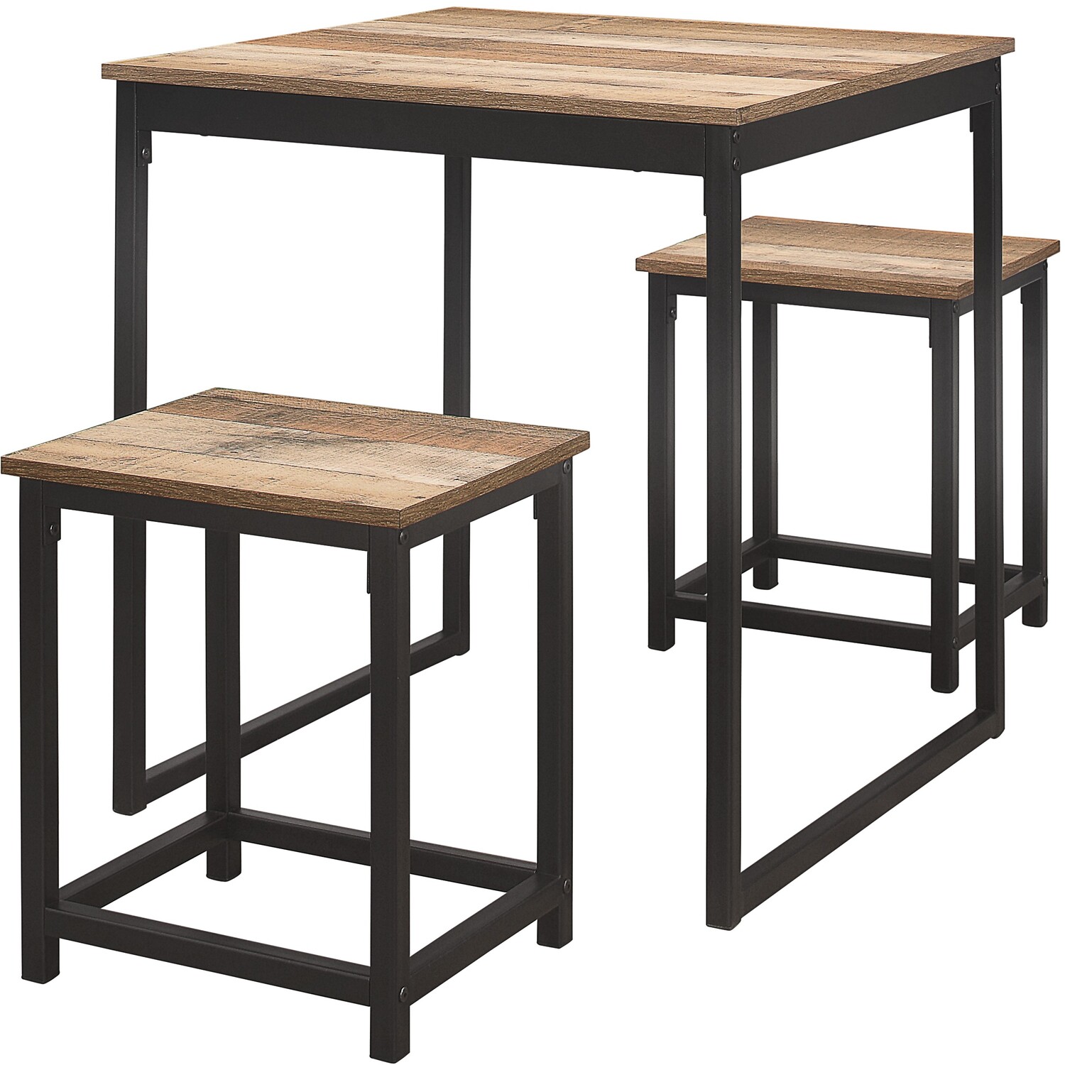 Urban 2 Seater Compact Dining Set Oak and Black Image 3
