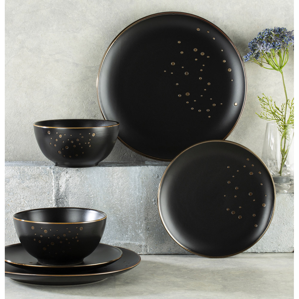Waterside Ebony and Gold 12 Piece Dinner Set Image 2