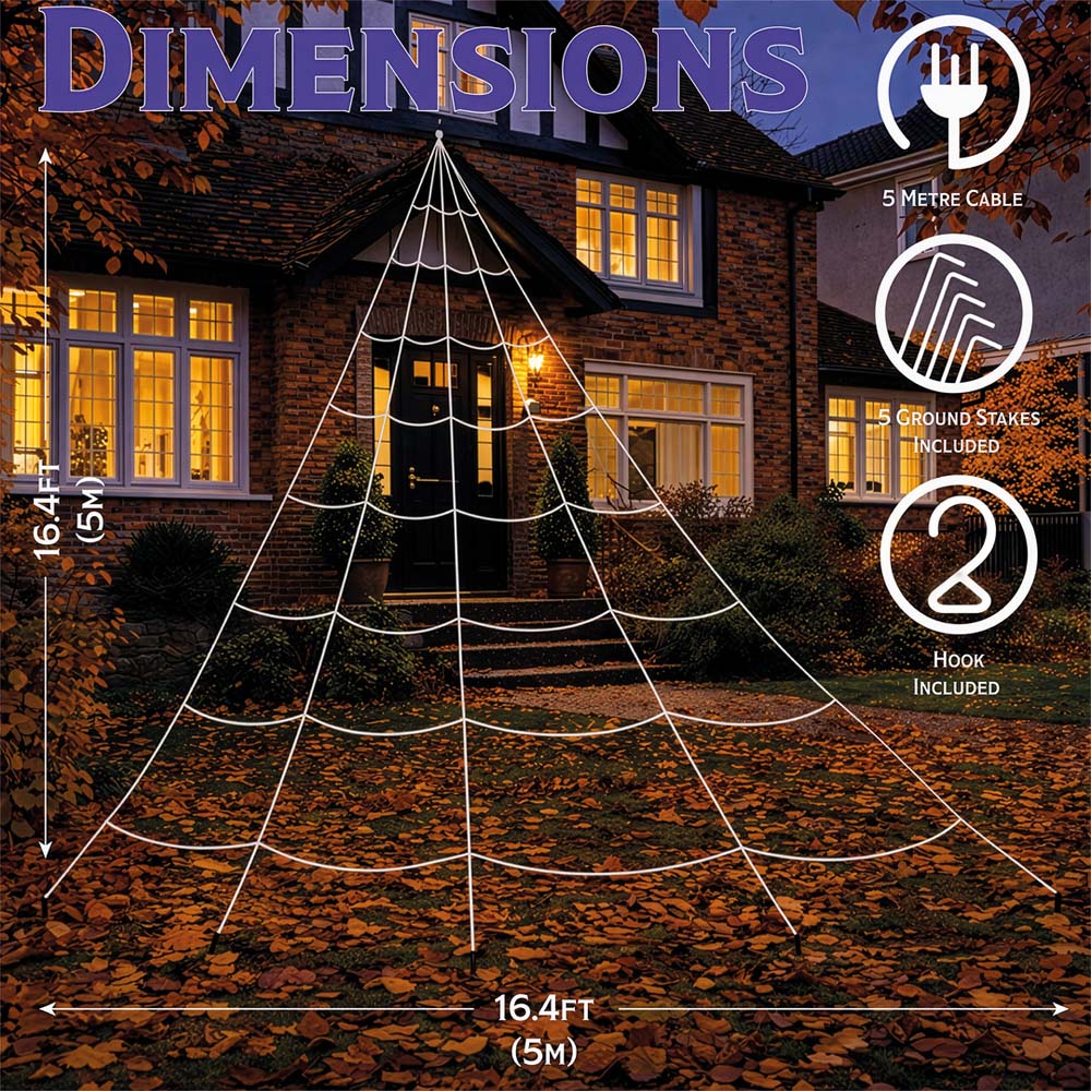 FXLab 250 Orange and Purple LED Spider Web Light 5 x 5m Image 7