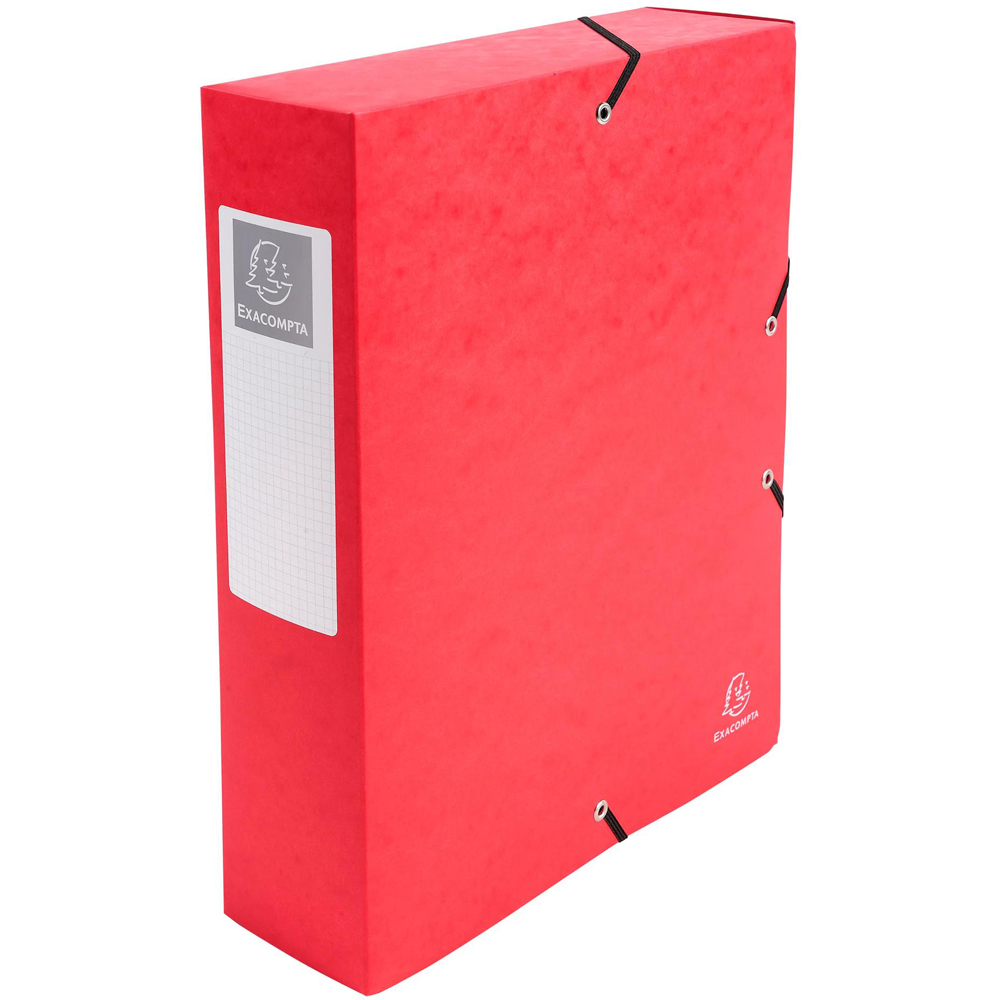Exacompta A4 Red Premium Pressboard Elasticated Filing Box 6 Pack Image 3