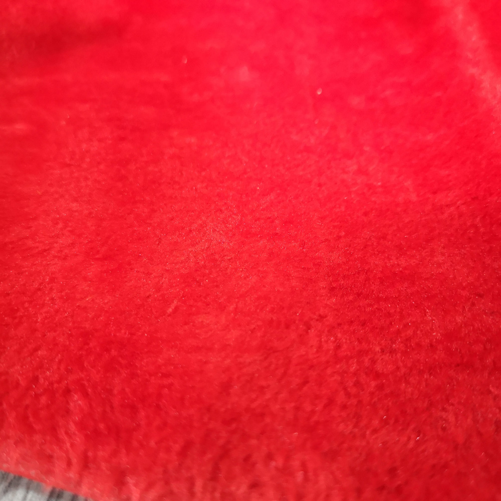 Samuel Alexander Red Fluffy Plush Christmas Tree Skirt with Ribbon Ties 90cm Image 7