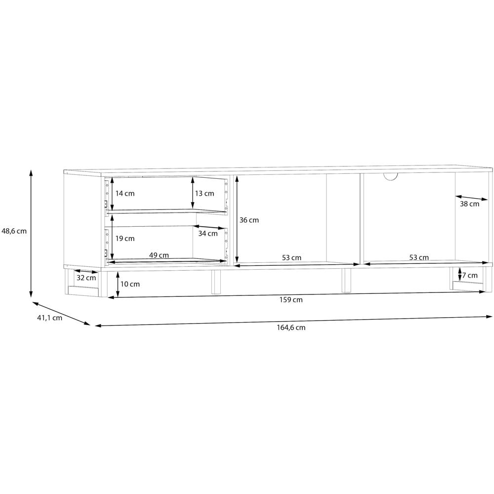 Florence Sali 2 Door 2 Drawer Sage Green TV Unit Image 9