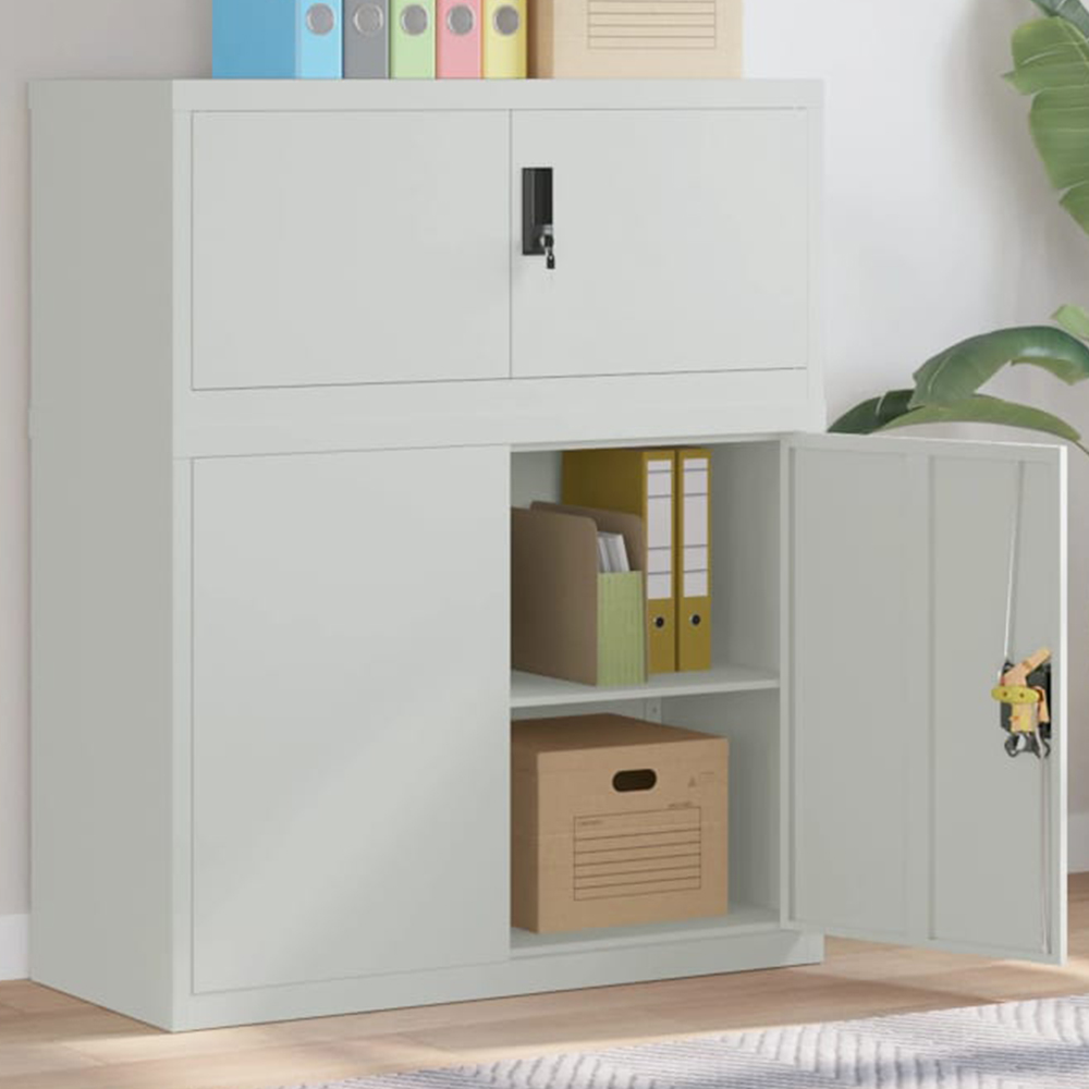 vidaXL 4 Door Grey File Cabinet Image 1
