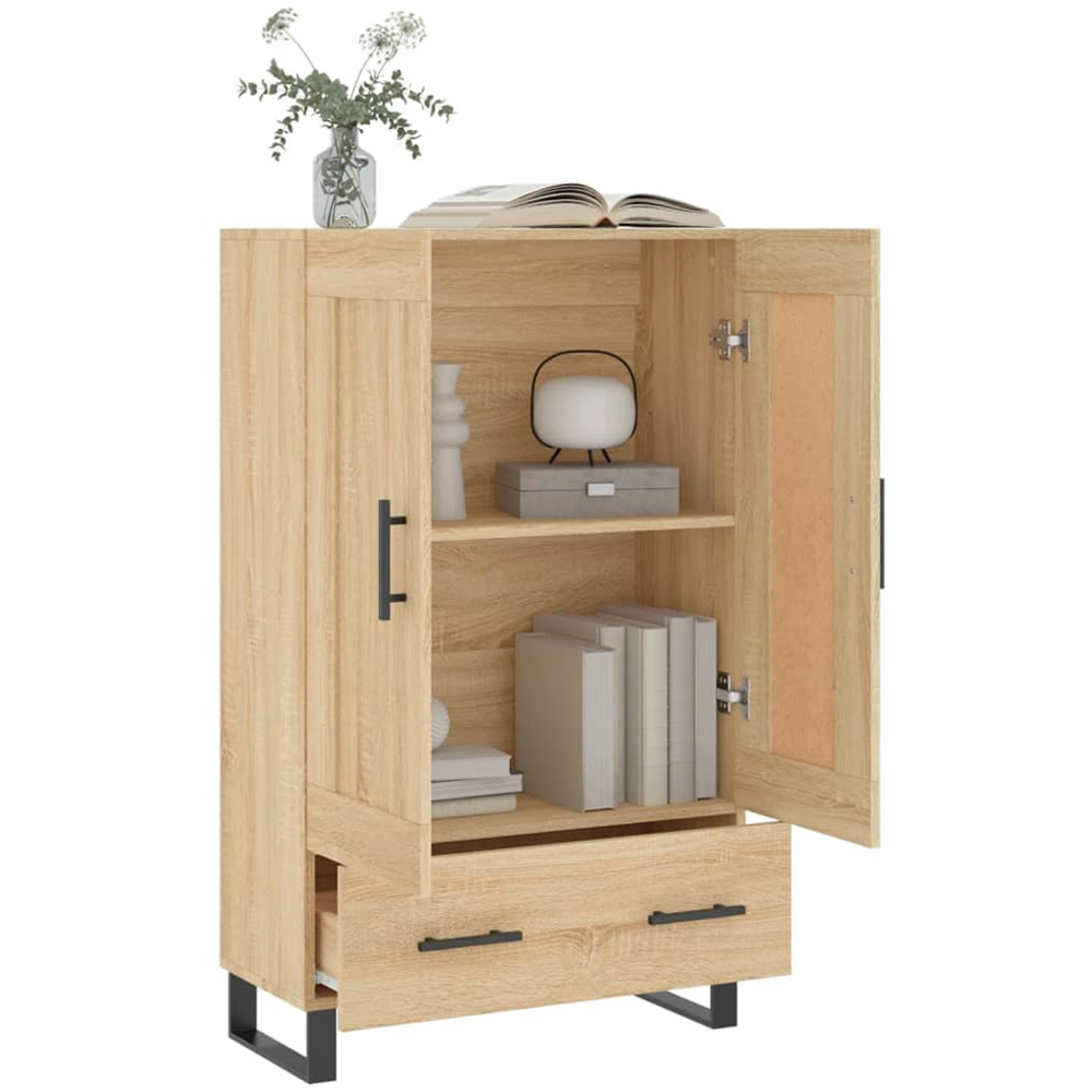 vidaXL 2 Door Single Drawer Sonoma Oak Highboard Image 4