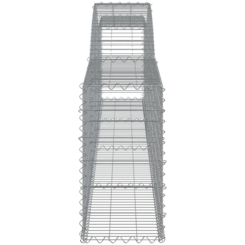 vidaXL Silver Galvanised Iron Arched Gabion Basket 400 x 30 x 60/80cm Image 3