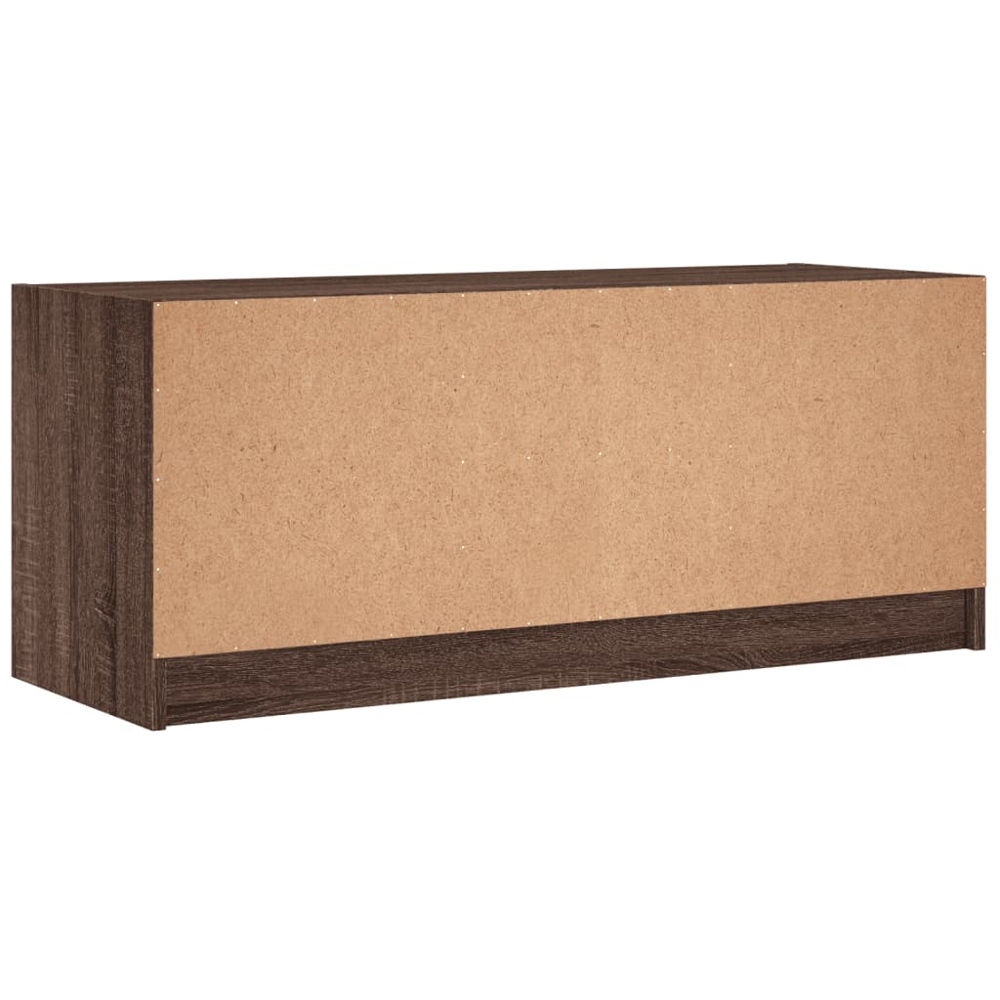 vidaXL 2 Glass Door 2 Shelf Brown Oak TV Cabinet Image 8