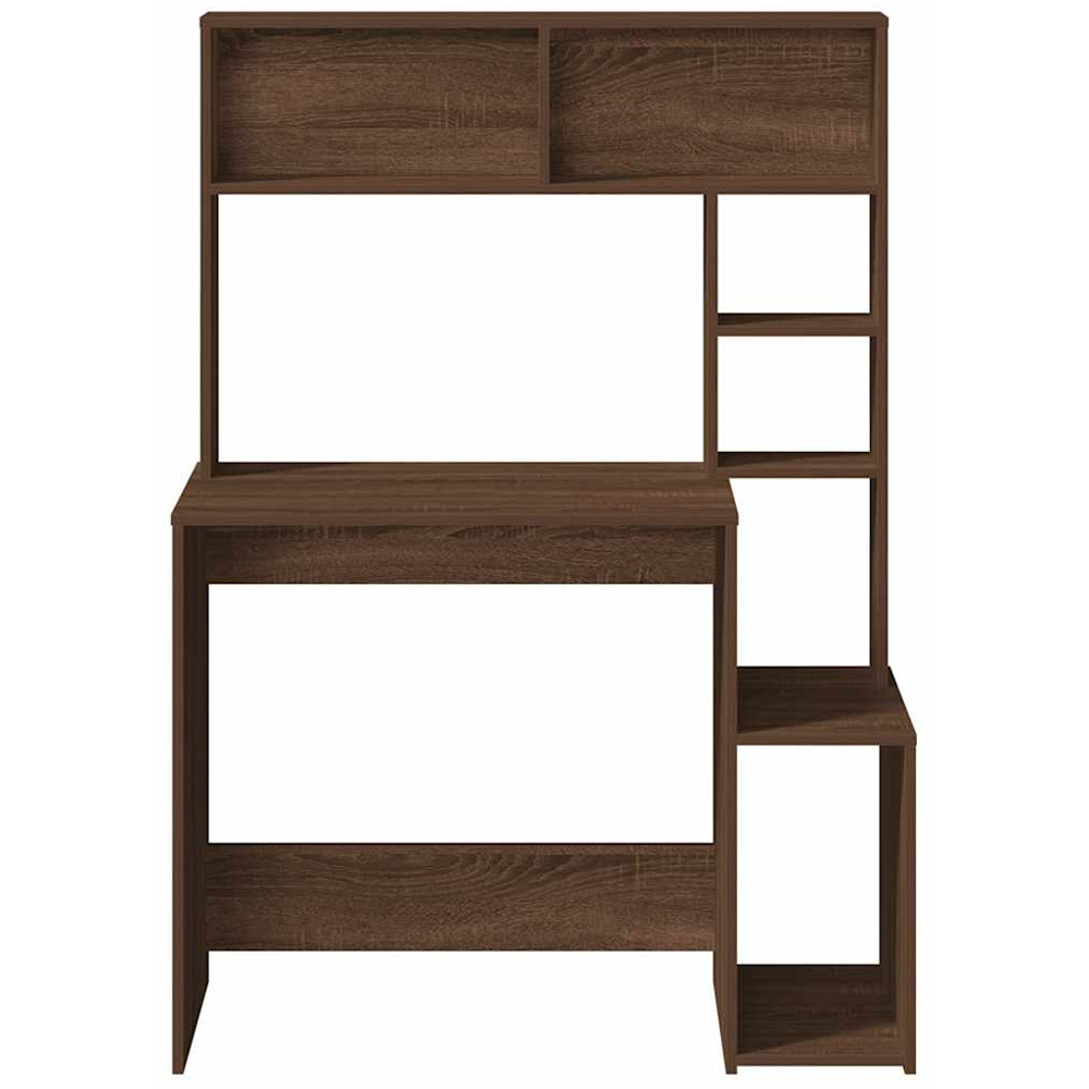 vidaXL 6 Shelf Study Desk Brown Oak Image 3