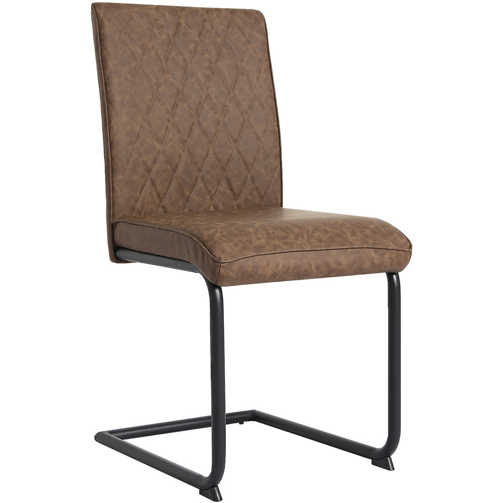 Nestor Set of 2 Brown Industrial Dining Chair Image 3