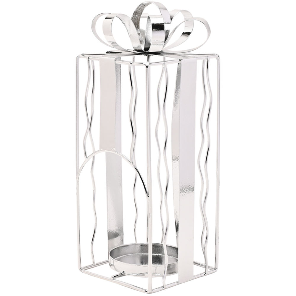 The Seasonal Gift Co. Present Shaped Metal Tealight Holder 22cm Image 2