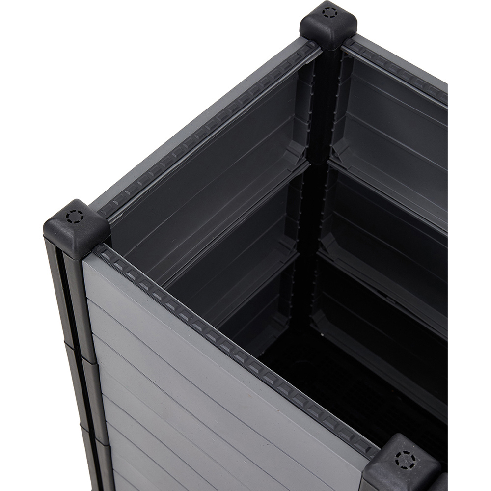 Living and Home Grey and Black Plastic Extra Deep Raised Garden Bed Kit 46 x 60 x 30cm Image 4