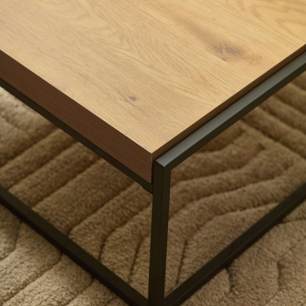Julian Bowen Ezra Warm Light Oak Effect Square Tray Coffee Table Image 6