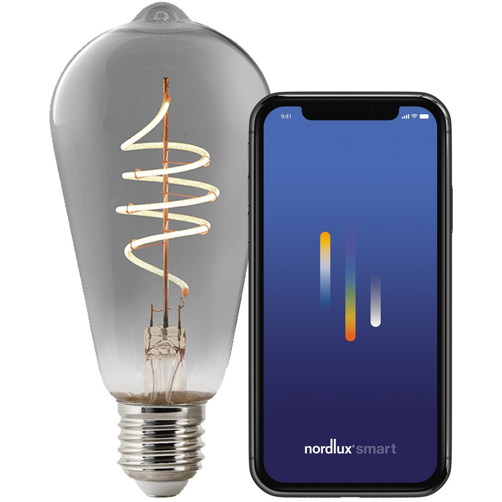 Nordlux Smart ST64 E27 100 Lumen Smoked Light Bulb Image 2