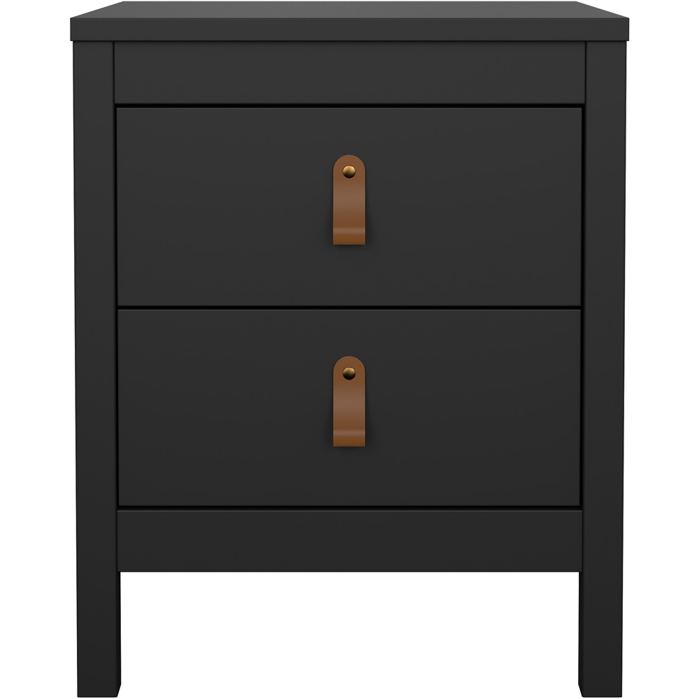 Florence Barcelona 2 Drawer Matt Black Bedside Table Image 3