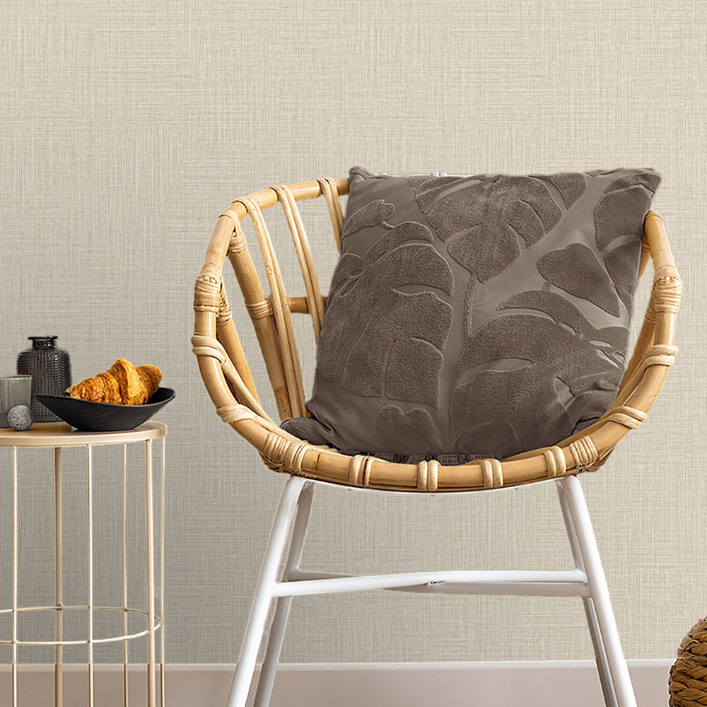 Belgravia Decor Zambaiti Parati Marrakech Small Weave Cream Wallpaper Image 2