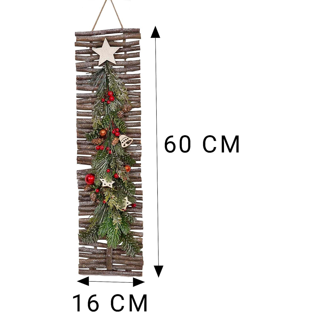 Shatchi Twig Wall Christmas Tree Hanging Decoration 60 x 16cm Image 3