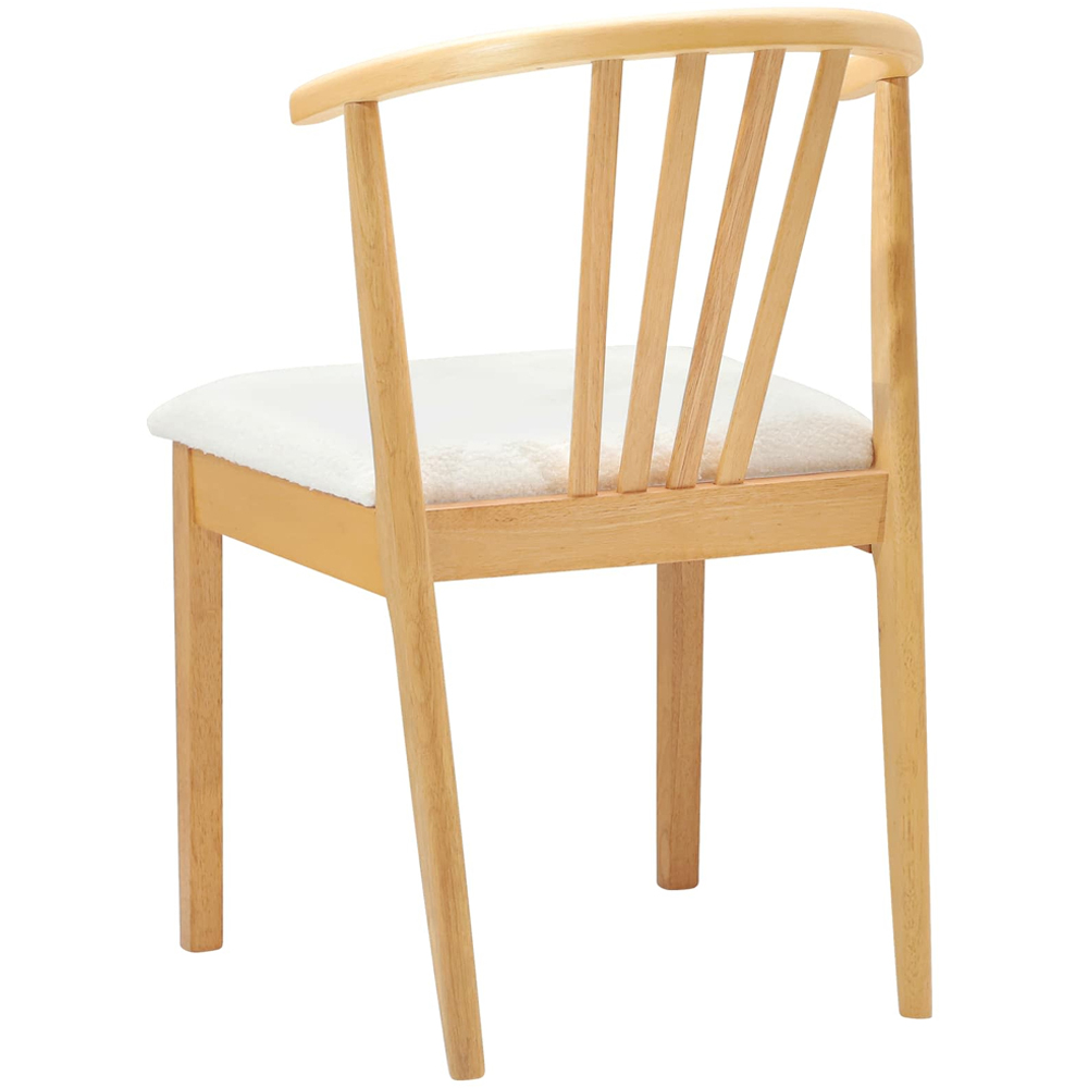 vidaXL Set of 2 Natural and White Rubberwood Vintage Dining Chairs Image 4