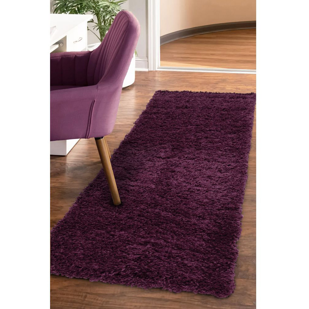 Homemaker Jazz Plum Shaggy Runner 60 x 110cm Image 4
