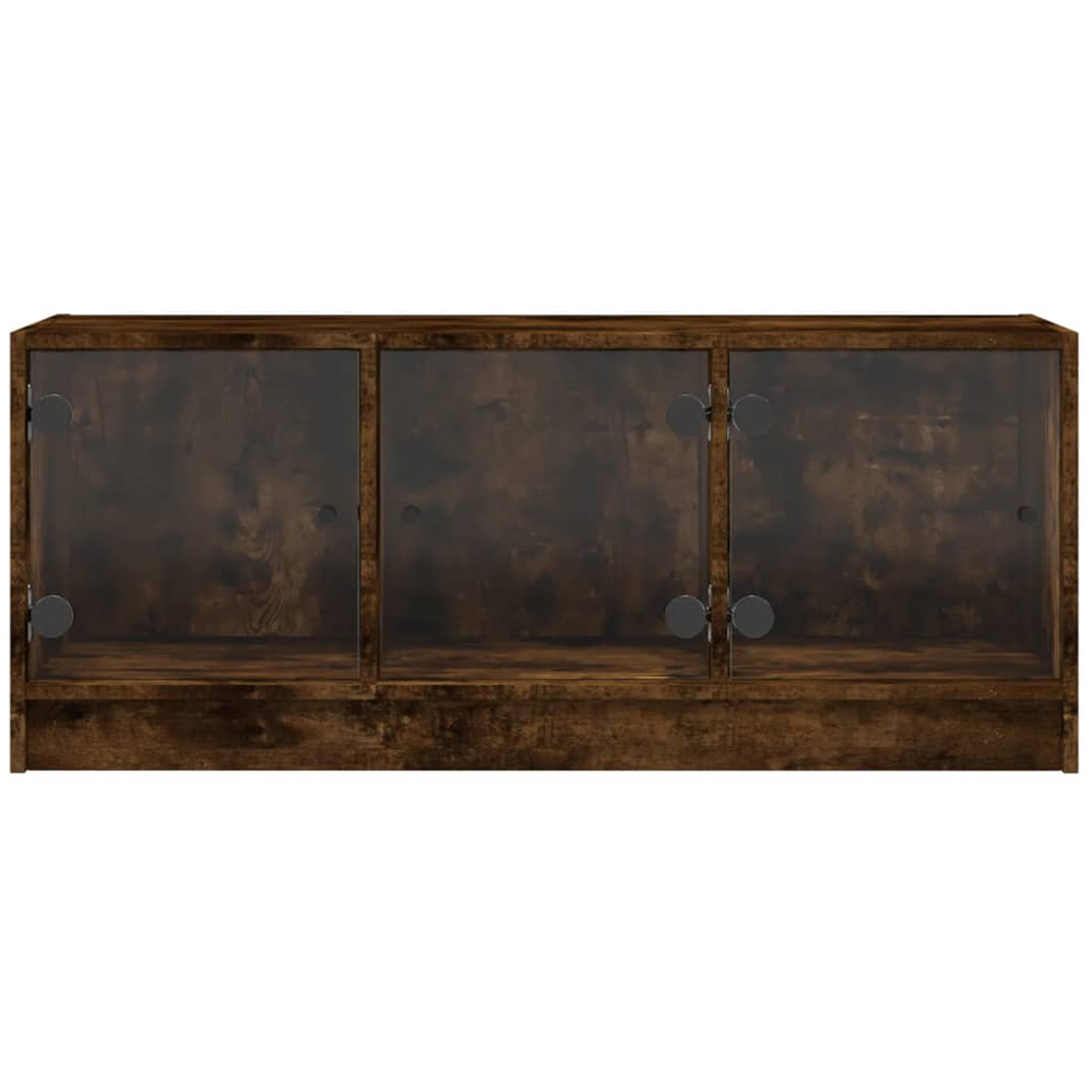 vidaXL 3 Glass Door Smoked Oak TV Cabinet Image 6