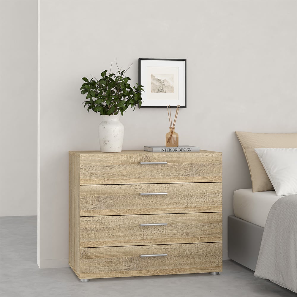 Florence 4 Drawer Oak Chest of Drawers Image 6