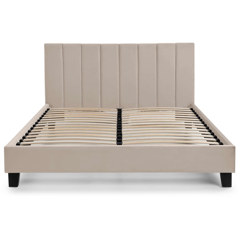 Julian Bowen Rosa Double Cream Velvet Upholstered Bed Image 4