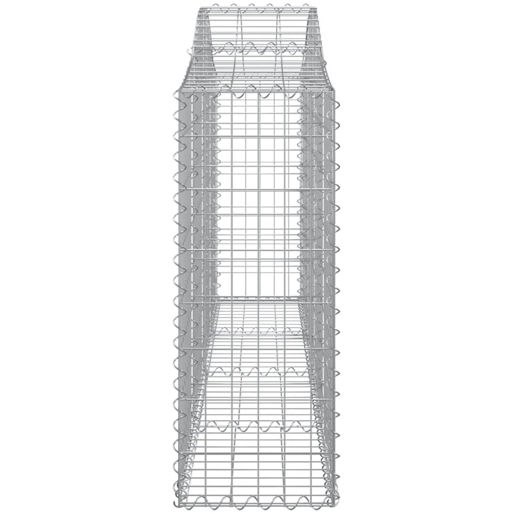 vidaXL Silver Galvanised Iron Arched Gabion Basket 200 x 30 x 80/100cm 9 Pack Image 4