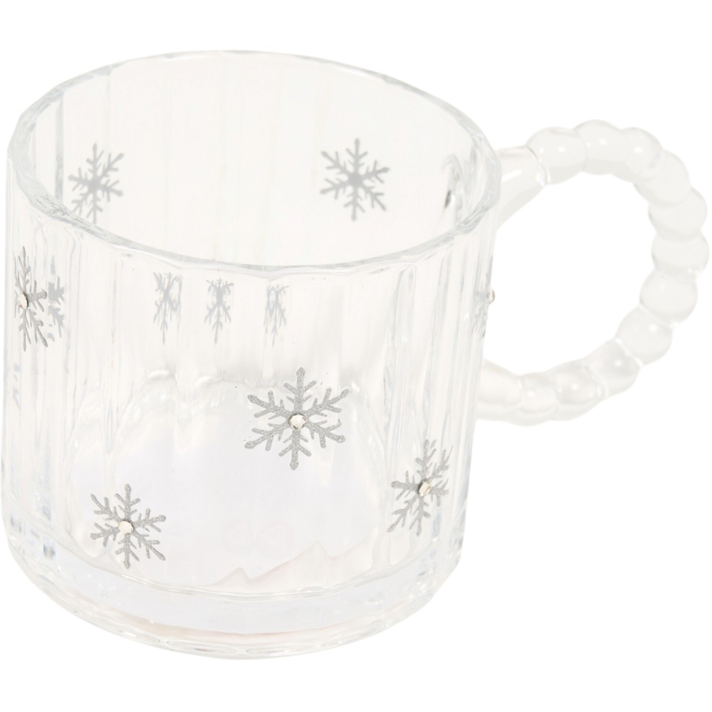 Snowflake or Bow Glass Mug Image 9