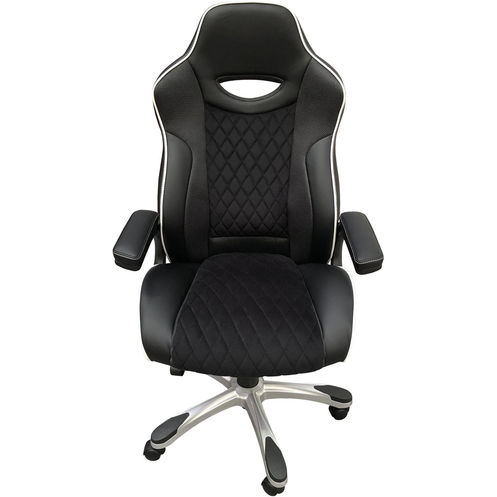 Alphason Silverstone Black Microfibre and Faux Leather Pro Gaming Chair Image 2