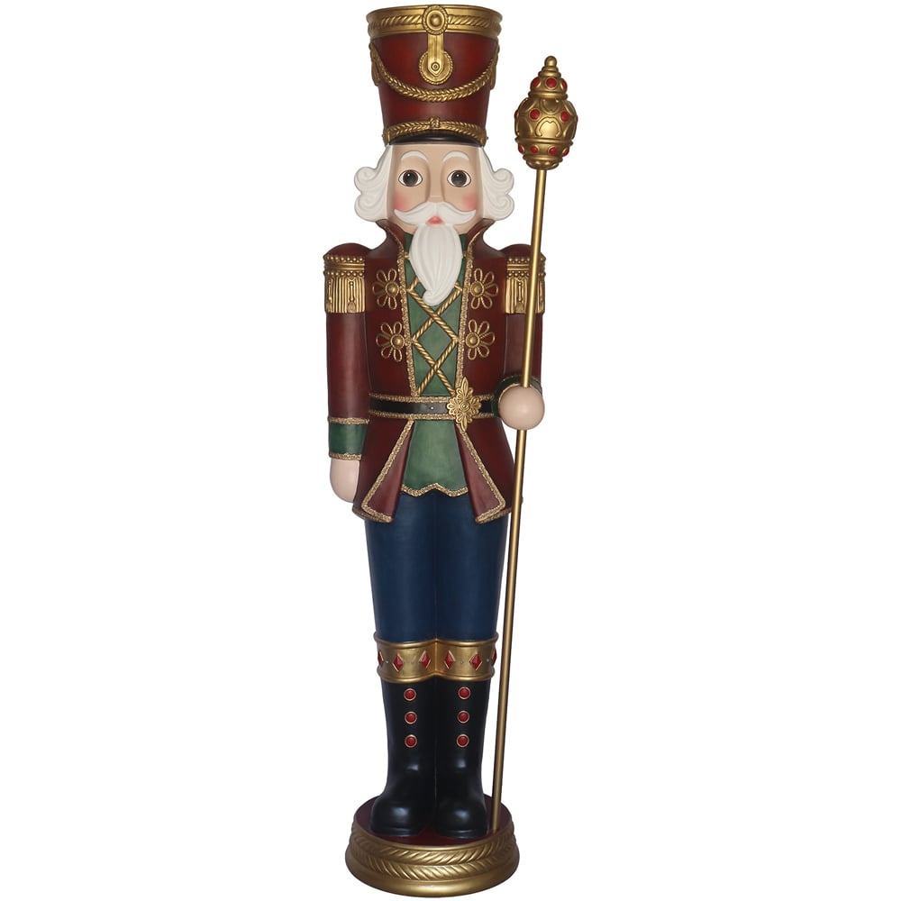 The Christmas Centre Traditional Red Green and Blue LED Nutcracker 180cm Image 1
